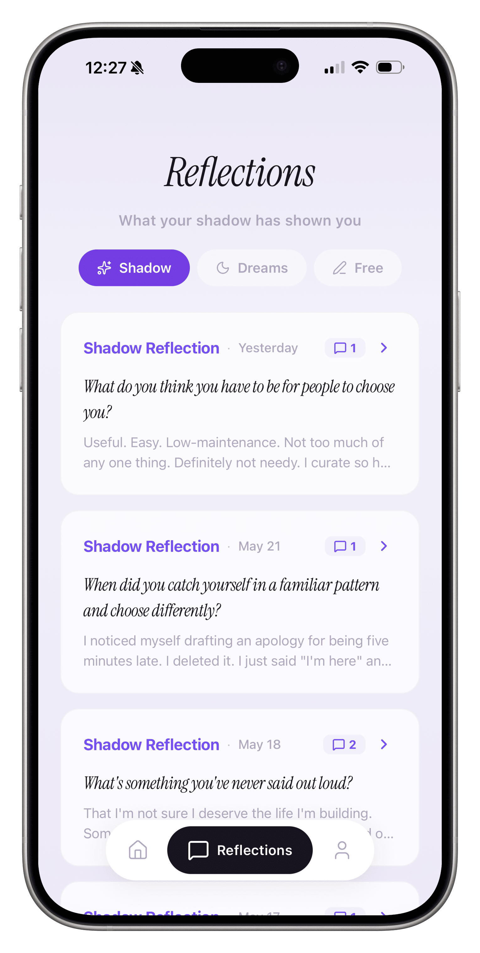 Shadow AI reflections list
